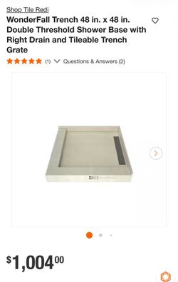 Tile redi shower base with right drain FREE!!