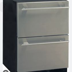 Haier  DD410RS 24 Inch Built-In Dual Refrigerator Drawers with 5.4 cu. ft. Capacity, Dividers, Self-Closing Drawers, Electronic Controls, Sabbath Mode