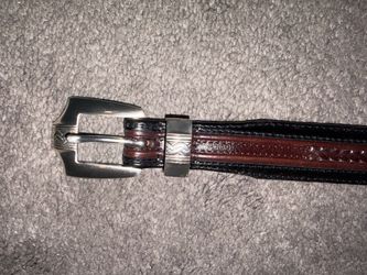 Onxy Brighton Leather Belt with Silver Buckle