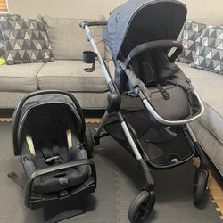 Double Stroller With Car seat 