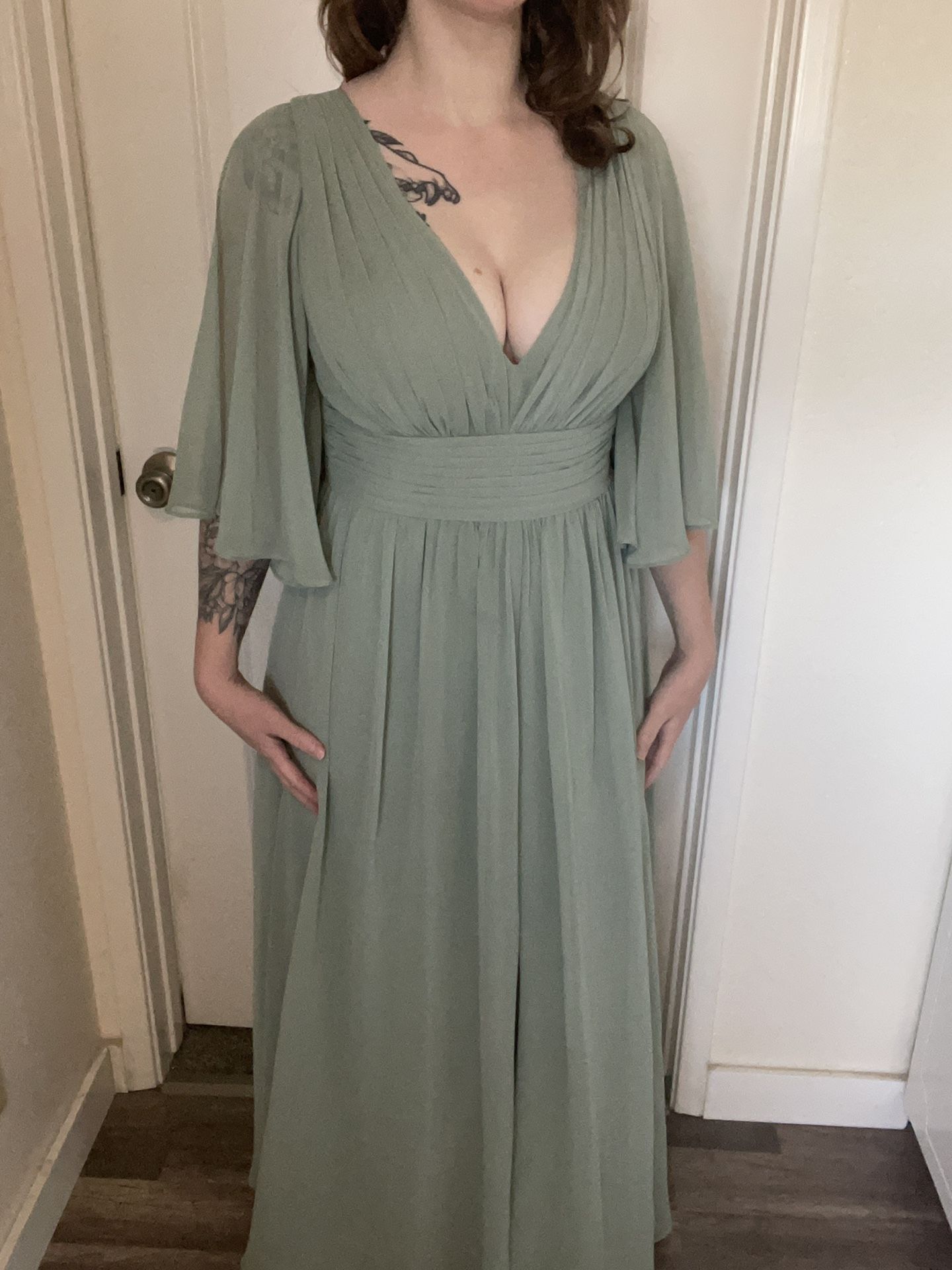 Azazie Size A10 Matcha Dress