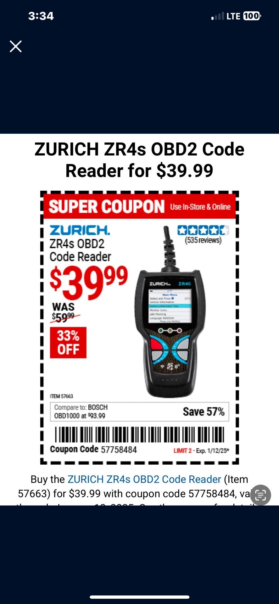 OBD2 Code Reader $30 Brand New