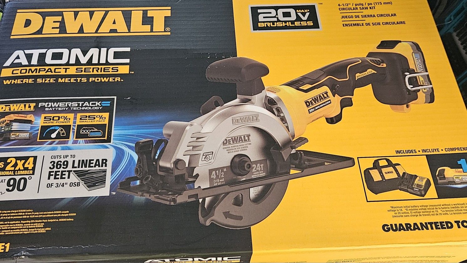 Brand New Dewalt 20volt 4.5 In. Saw Kit With 1 Power Stack Battery And Charger. $200