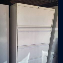 10x matching 4-drawer Steel Lateral File Cabinets With Storage Compartment Canadian Made 