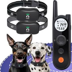 new Wireless Dog Fence for 2 Dogs - Covers 856-Acre Wireless Dog Collar fence System,5900FT Shock Collar with Remote,Rechargeable Electric Fence for D