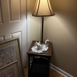 Glass table with light