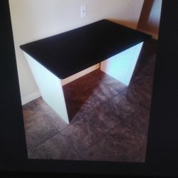 New Desk 27.5"X 48" Black Top With White Sides 