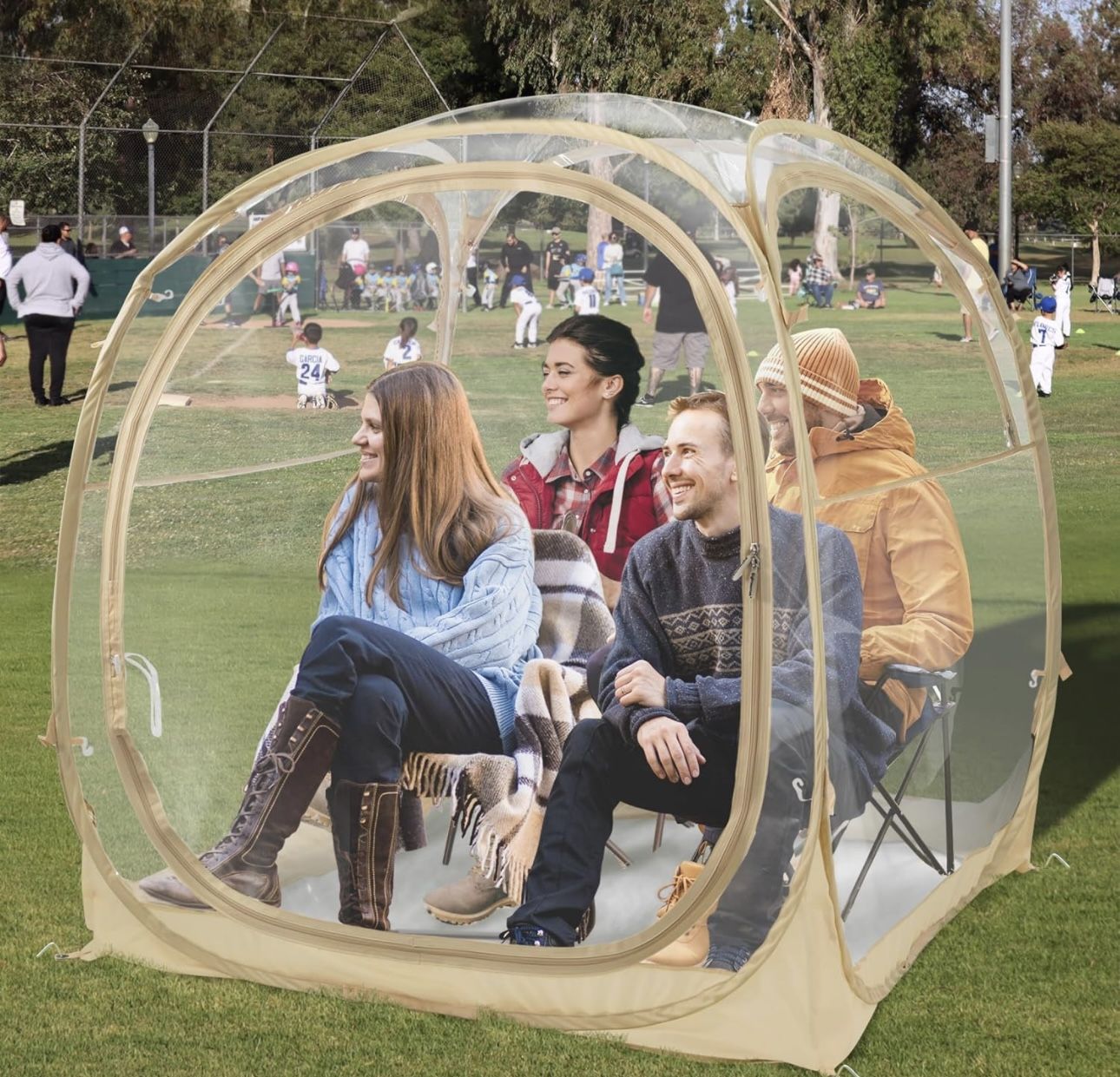 Eapele Sports Tent, Instant Pop-Up Tent Shelter, Outdoor Clean Bubble Tent 1-6 Person, Provides Rain Tent Protection For Watching Sports Events, Campi