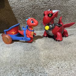 Dragon Dino Ranchers & Ryan’s World Bonkers ride on figures Tested and working