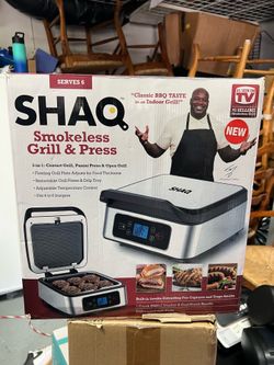 SHAQ Smokeless Grill & Press 3-in-1
