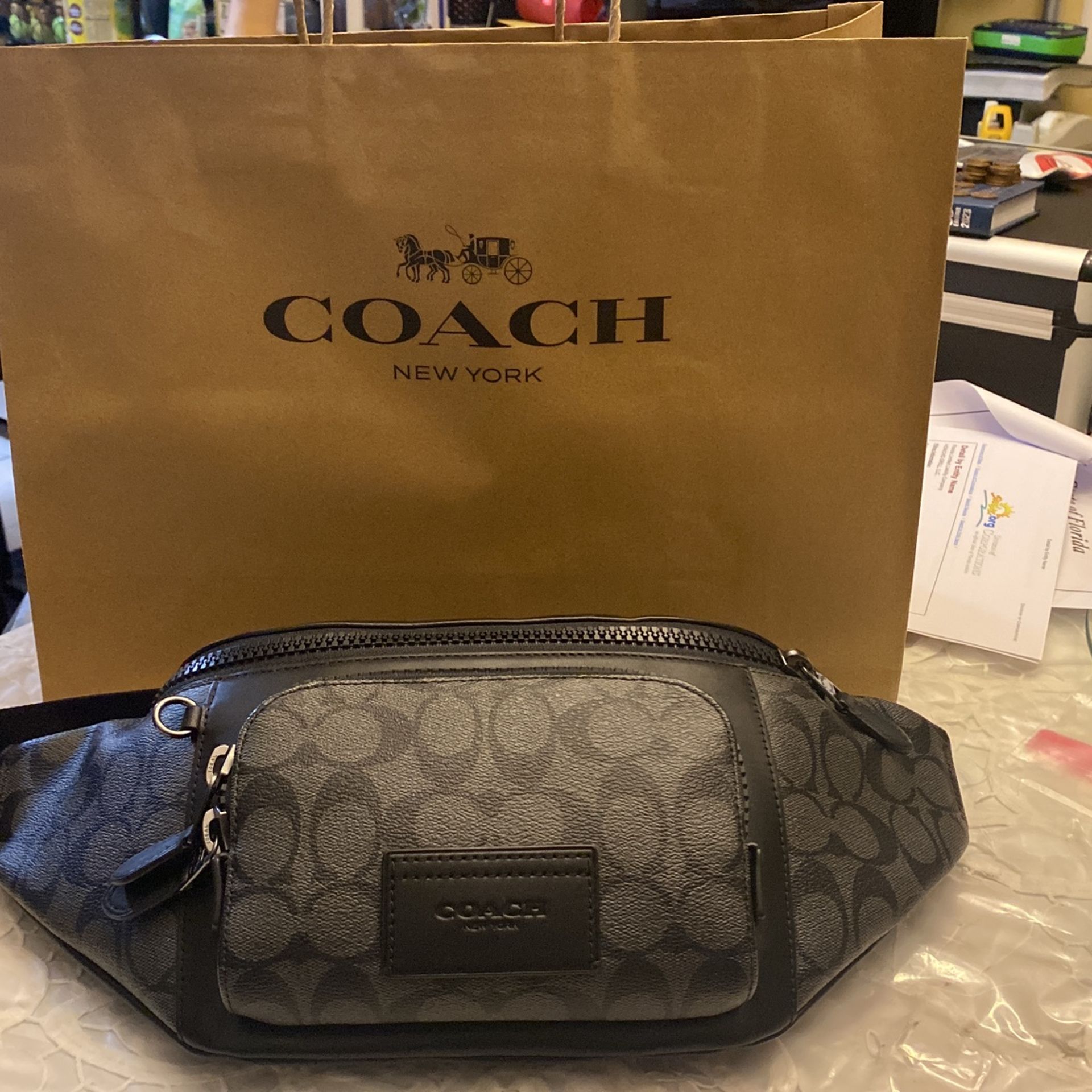 Coach Men's Track Belt Bag NEW