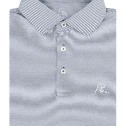 NWT Rhoback The Whaler Heather Stripe Men's Short Sleeve Performance Polo L