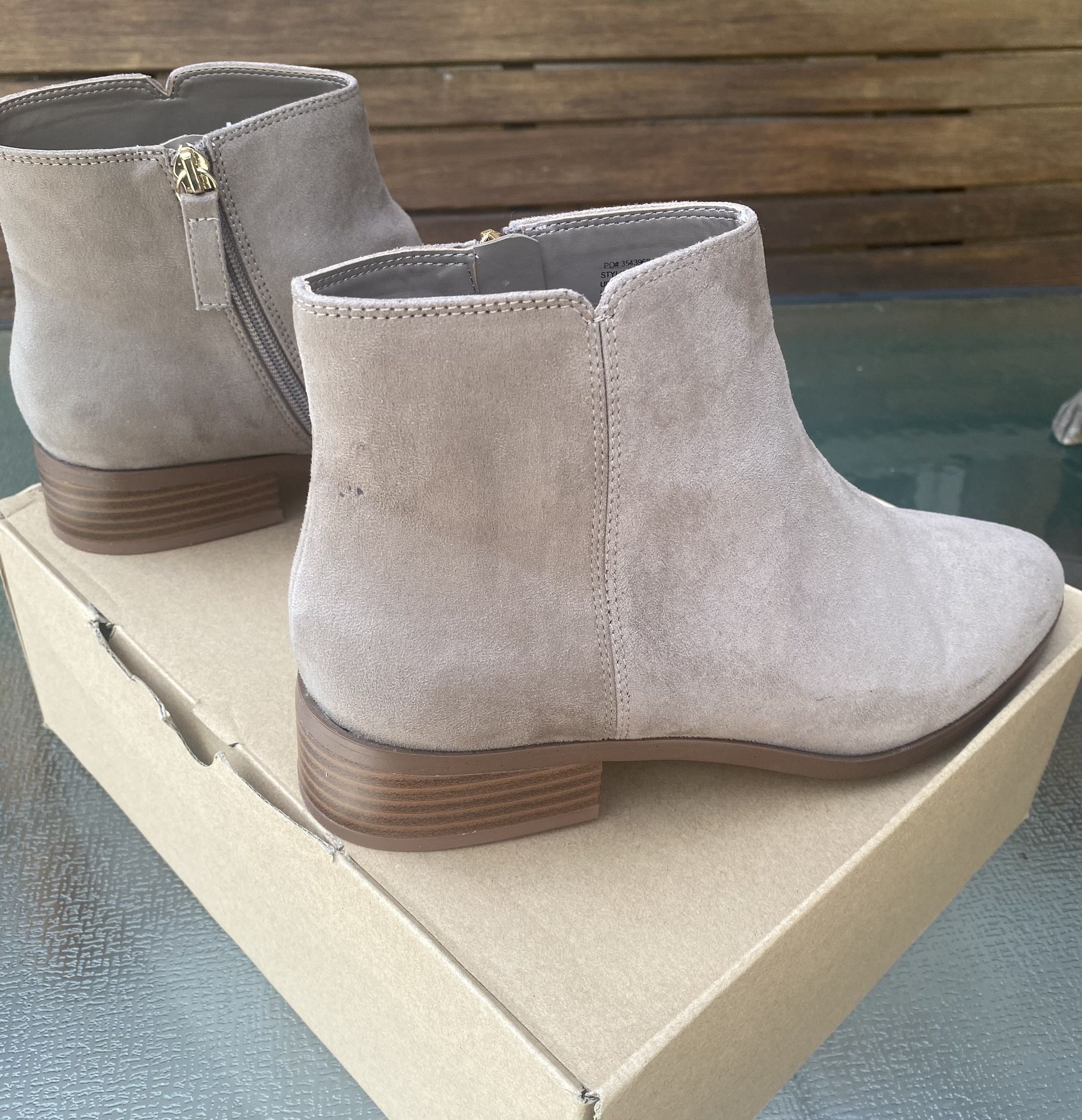 J Crew Sueded Ankle Boots Size 8.5 - Grey