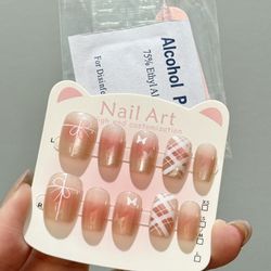 Pink Butterfly Press On Nail