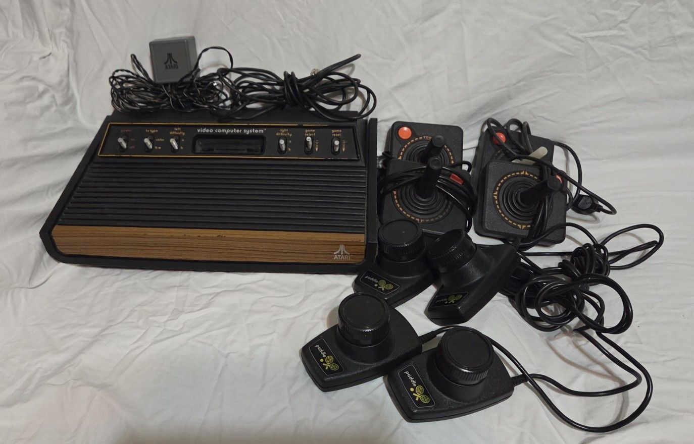 Original Atari CX2600 'Heavy Sixer' Console - Sunnyvale, CA., 4 Joysticks, 4 Paddles, original adapter, Great Condition