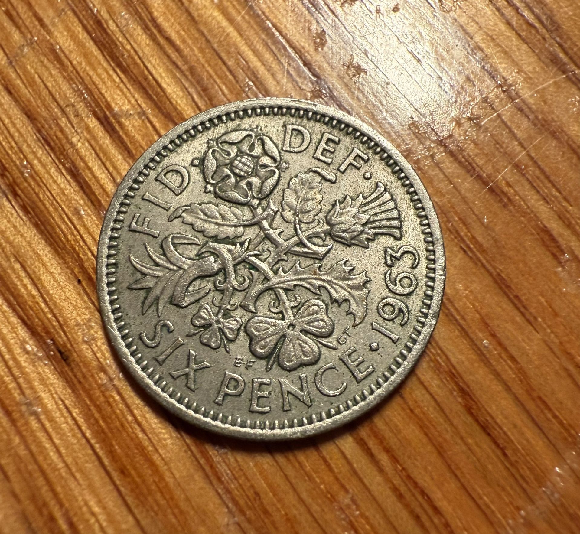 Great Britain Sixpence 1963 Copper-nickel Coin Elizabeth II Rare Vintage Coin
