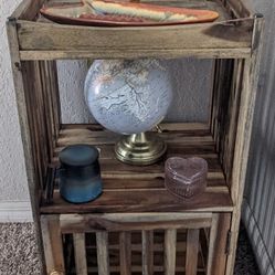 Refurbished Rustic All Wood Display Case With Storage 