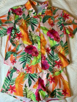 VCAY Tropical Shirt & Shorts Set – Small/US 4