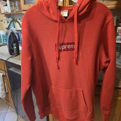 SUPREME X SWAROVSKI Crystal Box Logo Hooded Sweatshirt Hoodie Red Sz L RARE