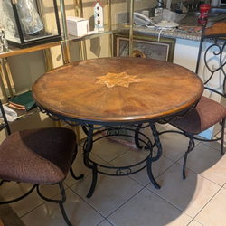 Wood & Metal Table & Chairs