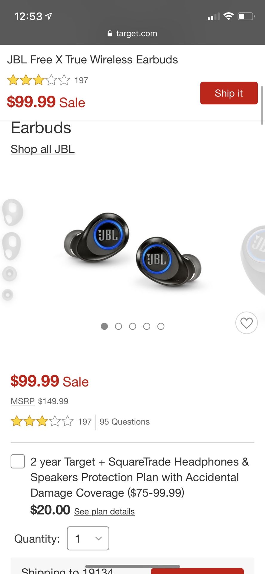 JBL Wireless earbuds