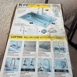 Brand new stainless steel sink with faucet 33 x 22 x 8 1/2 deep