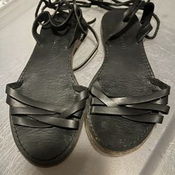 Madewell Black Lace-Up Sandals – Size 5 (Women’s)