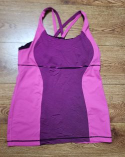 Lululemon Women's Limits Tank Pink and Purple Striped