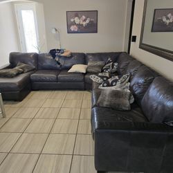 Italian Leather Sectional 