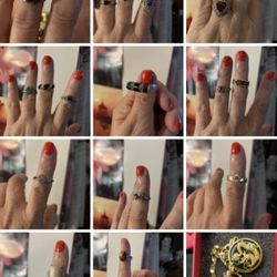 Women’s Rings For Sale Costume And Sterling Silver Prices Vary $25-$65 Each.. Sizes 4-10