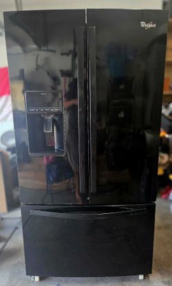 Whirlpool 3 door Fridge and Freezer with water & ice dispenser like new!