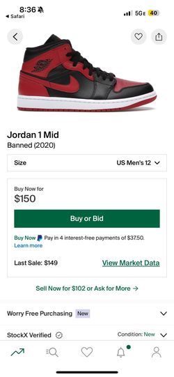 Air Jordan 1 Mid Banned 2020 Bred 