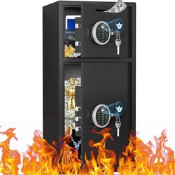 Kavey 6.5 Cu ft Extra Large Home Safe Box Fireproof, Digital Security Safe Box with Deposit Slot & Metal Storage Box, Soft Lining Money Safe with Back