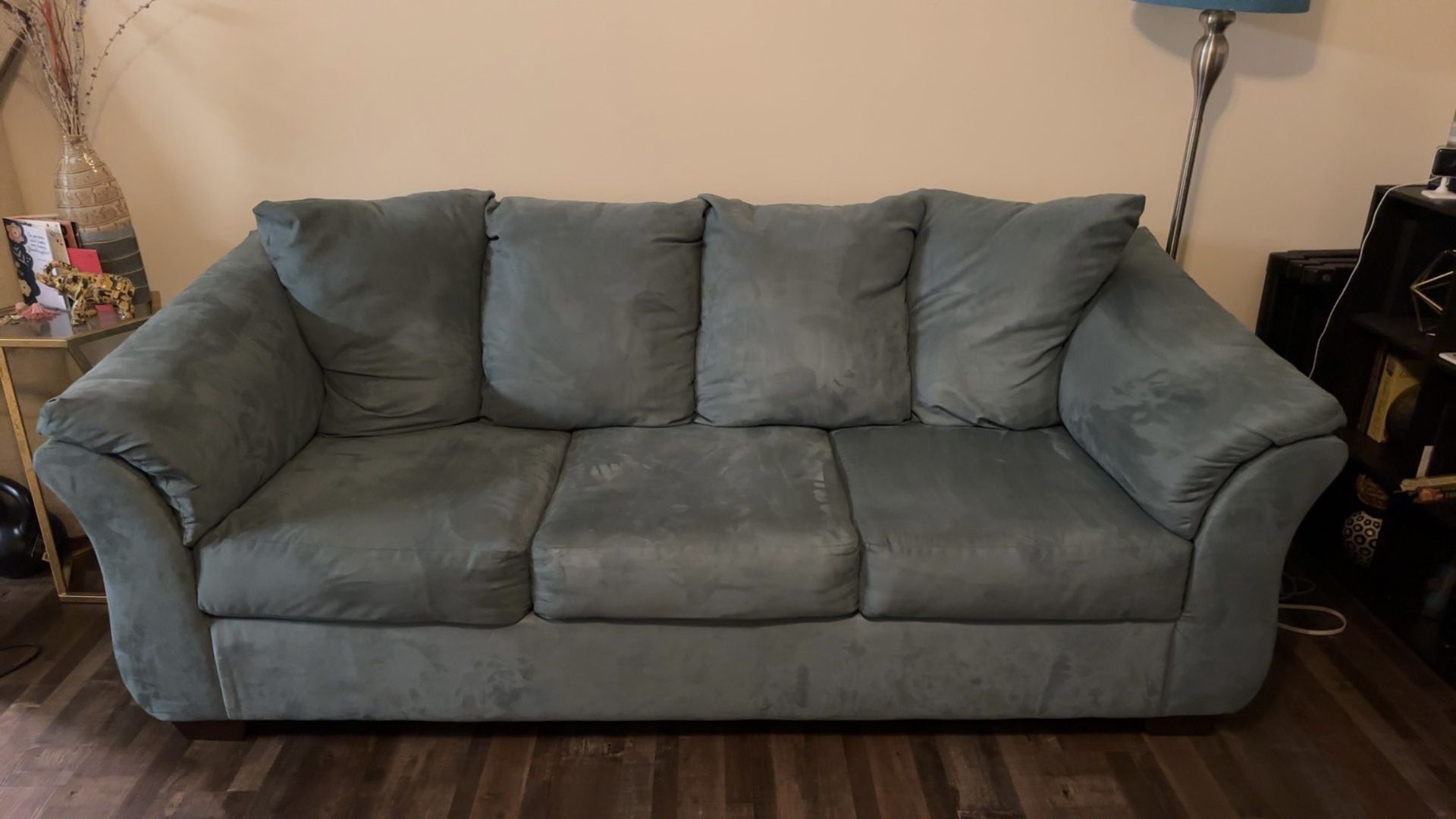 Teal Tranquility Couch: Comfy Elegance for Your Home