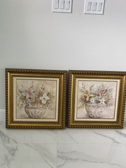 $40 For 2 Florals Painting 