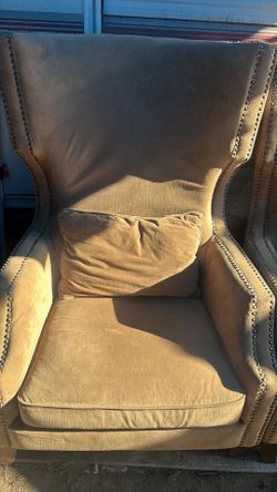 Upholstered elegant wingback accent chairs