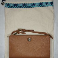 Tory Burch Pebbled Leather Wallet Crossbody Bag with Dust Bag
