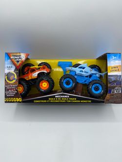 Monster Jam Mechanix 2 Pack Build Rebuild 1:43 El Toro Loco & Megalodon NEW