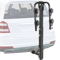 (NEW) $55 Tilt Folding 2-Bike Hitch Mount Rack Bicycle Carrier for 2” Hitch w/ Straps 70 lbs Max