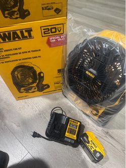 Dewalt fan , battery and charger