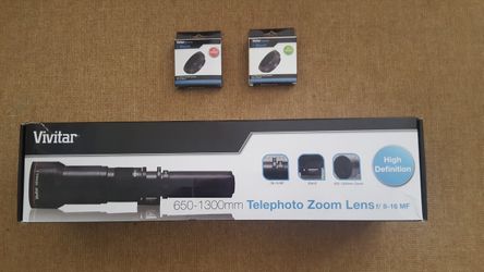 Vivitar 650-1300mm f/8-16 Telephoto Lens (Black) (T Mount)