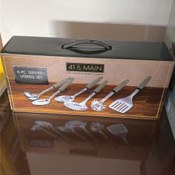 41 & MAINE, SIX PIECE SERVING UTENSIL SET BRAND NEW IN THE BOX