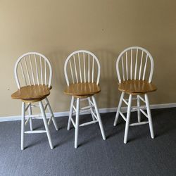 3 Wood Bar Stools