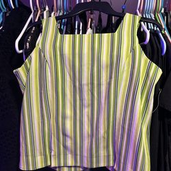 Vintage women’s green striped top size 8