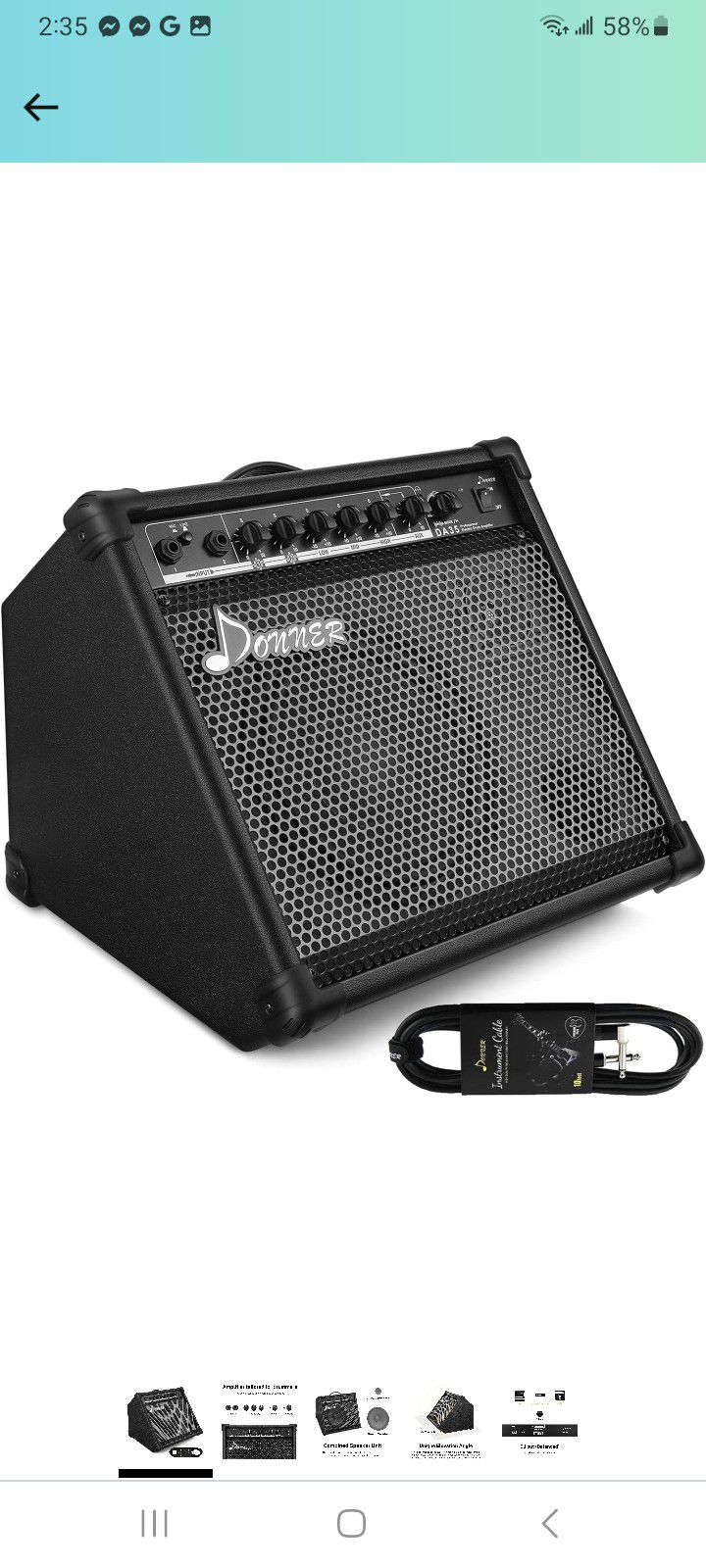 Donner Electric Drum AMP 35-Watt Electronic Drum Amplifier DDA-35 Keyboard Speaker with Aux in and Wireless Audio Connection, Drum/Keyboard/MIC 3 in 1