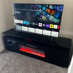 LG TV 55” + TV Stand with Fireplace