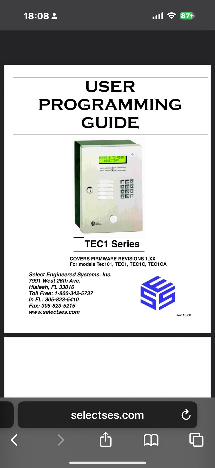 Tec1 Select Engeniier System