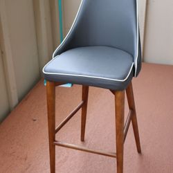 Leather Bar Stool Chair. Dining Chair, Modern Chair, Mid Century Chair Stool
