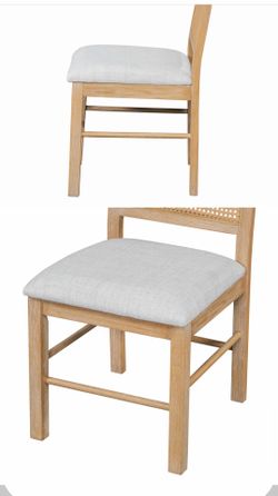 (4) Four NEW Arched Cane Back Dining Chair with Upholstered Seat CHAIRS ONLY