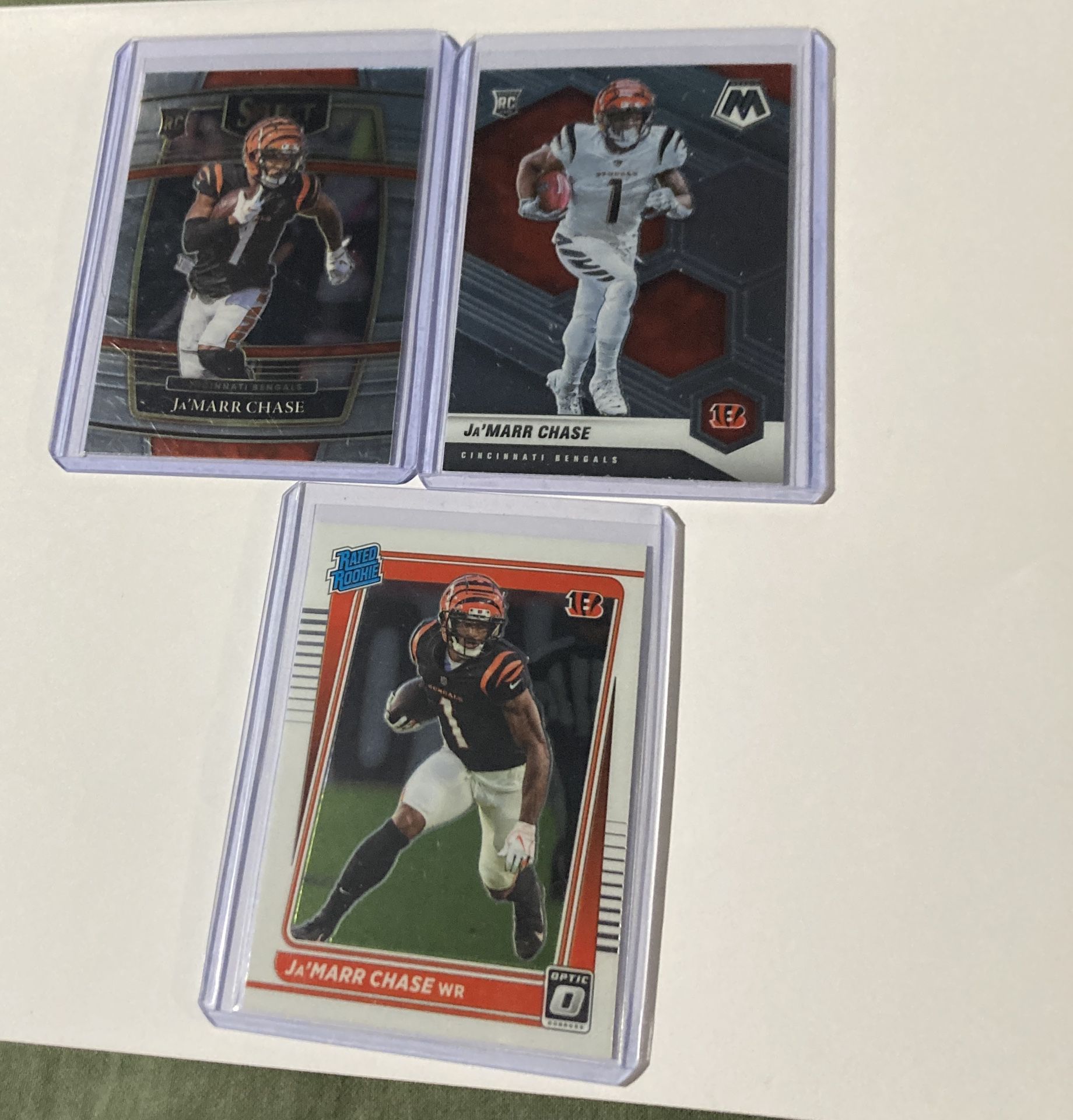 Ja’marr Chase Lot Of 3 Rookie Cards Bengals Football 2021